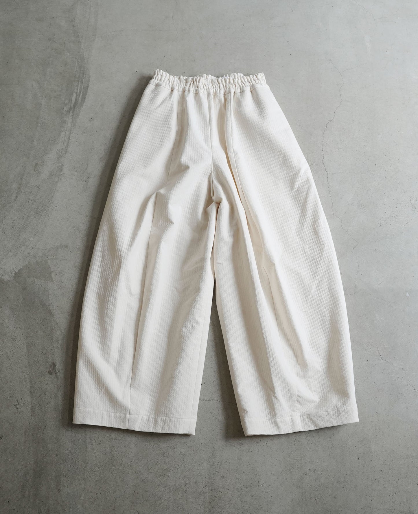 ワイドパンツ / ラインステッチコットン / アイボリー