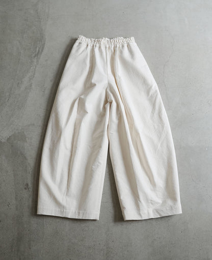 ワイドパンツ / ラインステッチコットン / アイボリー