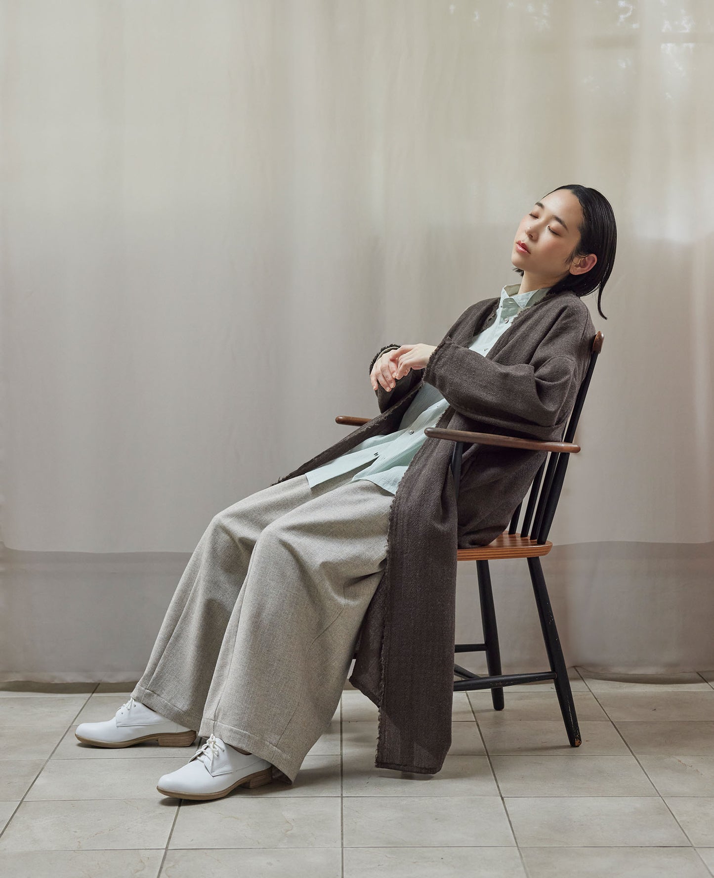 ワイドパンツ / スラブツイード