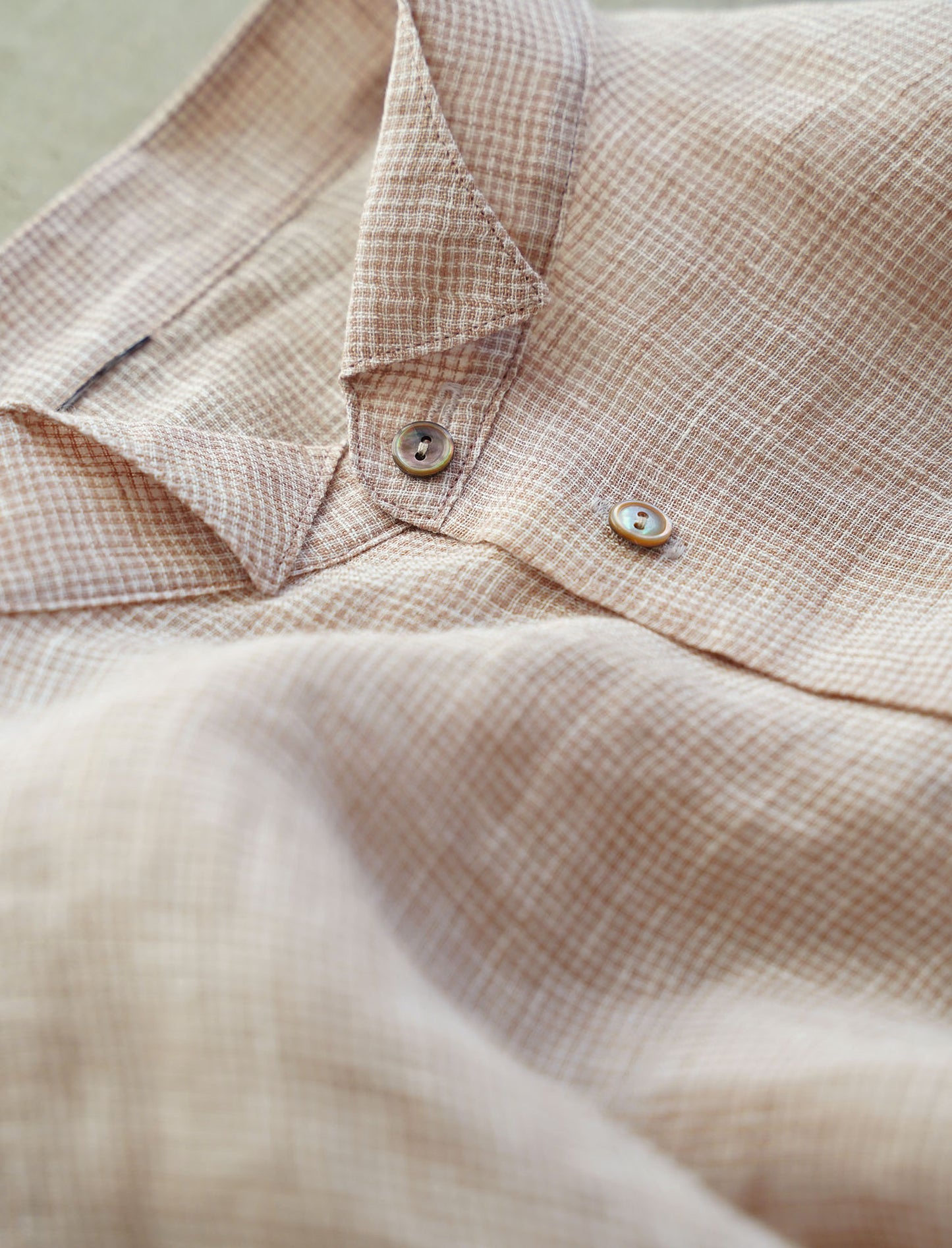 [On sale from 12:00 on Saturday, March 1st] Overshirt / Sheer linen houndstooth PK