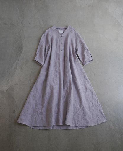 [On sale from 12:00 on Saturday, August 2nd] Tuck sleeve dress / Fanage linen