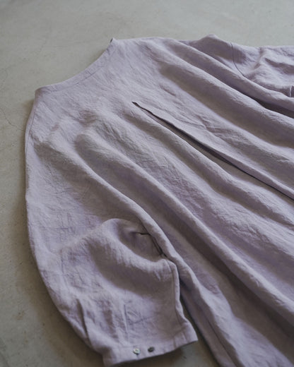 [On sale from 12:00 on Saturday, August 2nd] Tuck sleeve dress / Fanage linen