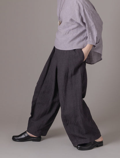 [On sale from 12:00 on Saturday, March 1st] Wide pants / heavy linen twill