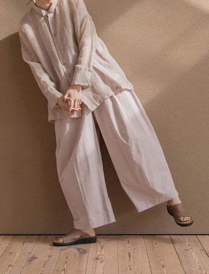 [On sale from 12:00 on Saturday, March 1st] Wide pants / Omi-bleached cotton twill