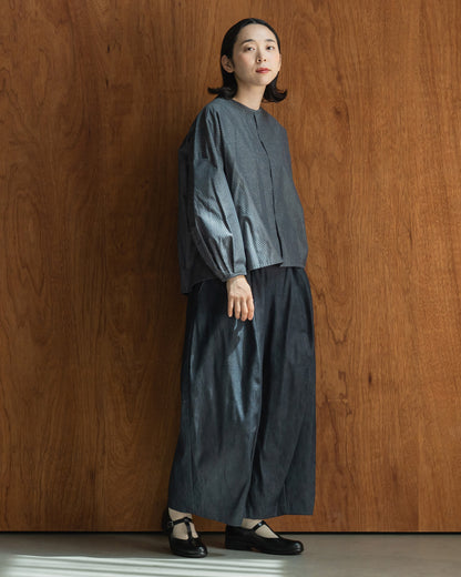 バンドカラーシャツ / ダイヤデニム