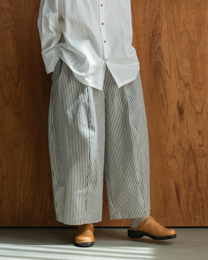 ワイドパンツ / ストライプデニム
