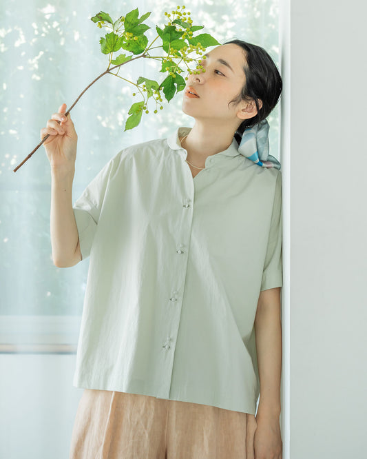 【4月11日(土)12時〜発売】半袖ダッチカラーシャツ / タイプライターコットン