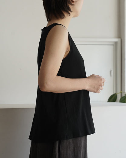 スクエアネックカットソー/ビワコットン