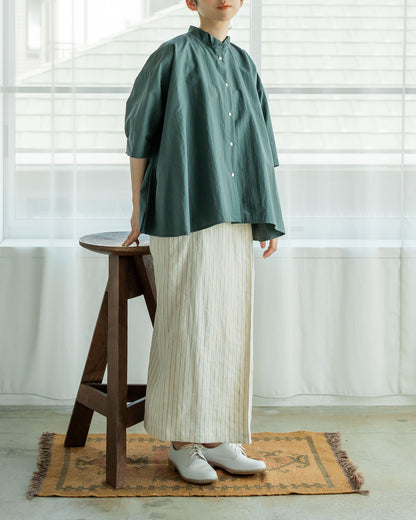 Straight Skirt/Linen Stripe