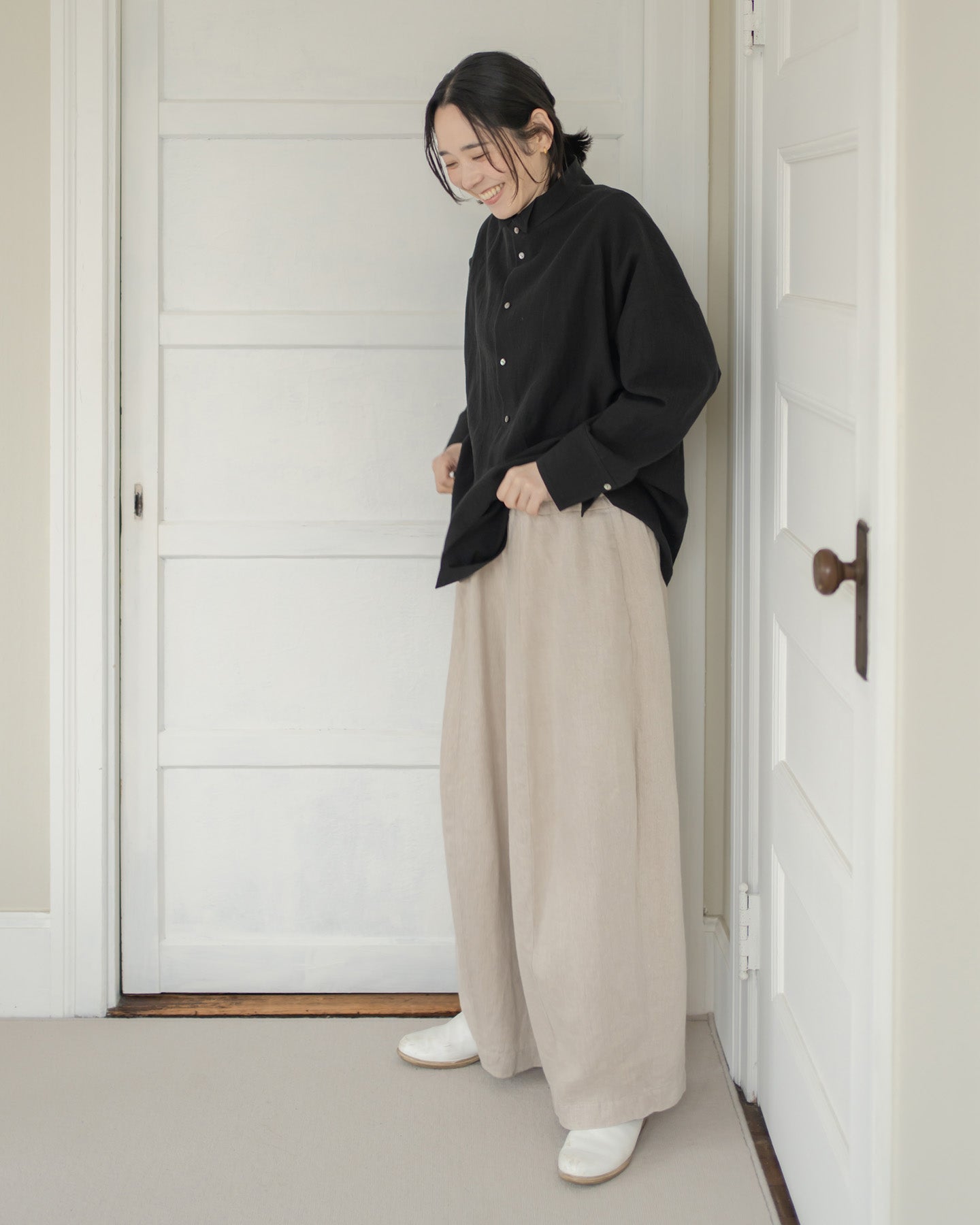 【9月5日発売】ワイドパンツ ヘビーリネンツイル
