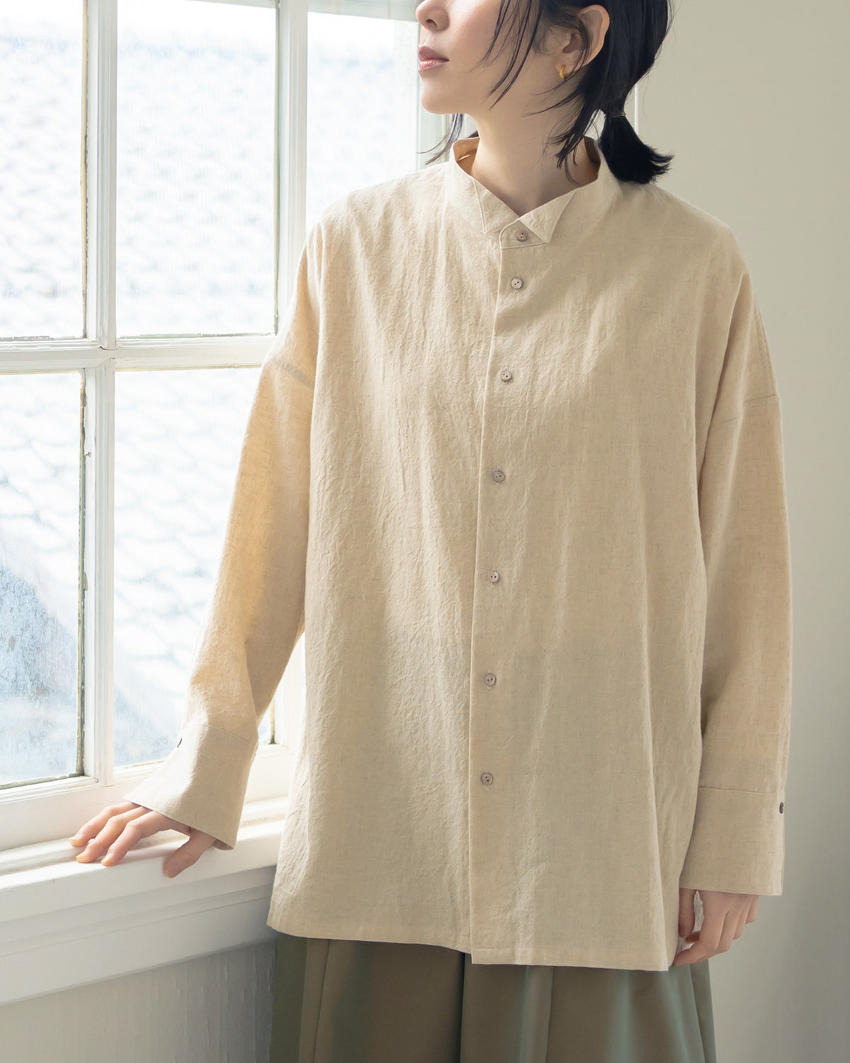 【Available October 24】 Cotton Linen Voile Overshirt