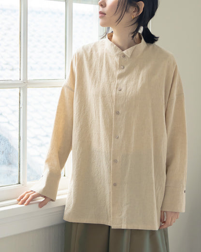 【Available October 24】 Cotton Linen Voile Overshirt