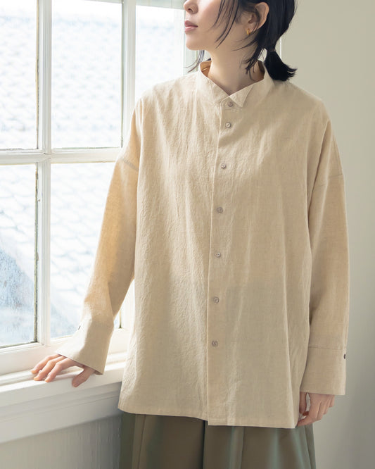 【Available October 24】 Cotton Linen Voile Overshirt