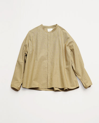 [2512] Stand Collar Shirt / Block Check