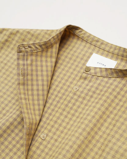 [2512] Stand Collar Shirt / Block Check
