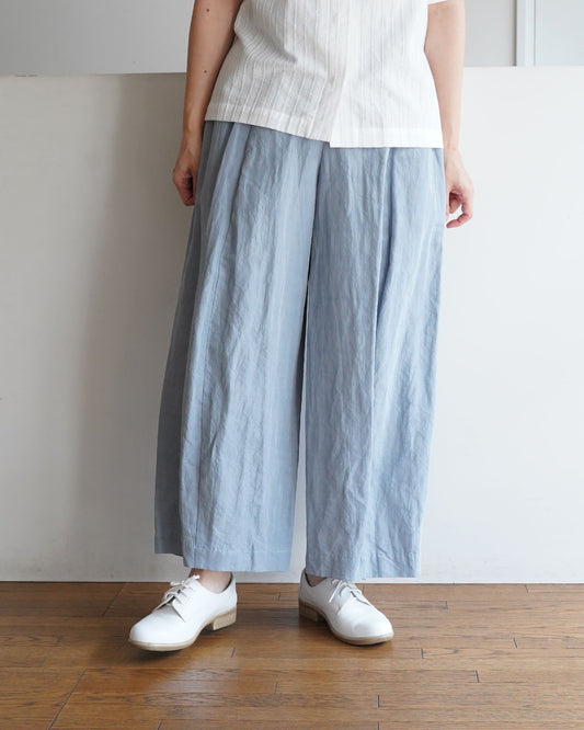 【4月11日(土)12時〜発売】ワイドパンツ / ラミーコットンワッシャー