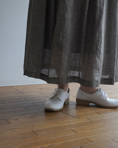 ボックスタックスカート / リネン千鳥格子