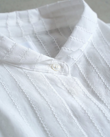 Short-Sleeve Dutch Collar Shirt / Cotton Lace