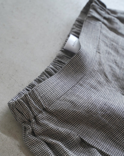 ボックスタックスカート / リネン千鳥格子