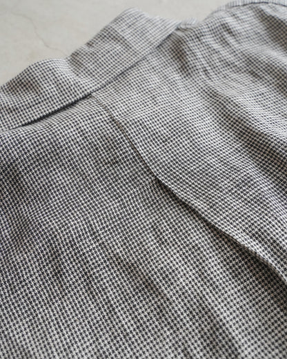 半袖ダッチカラーシャツ / リネン千鳥格子