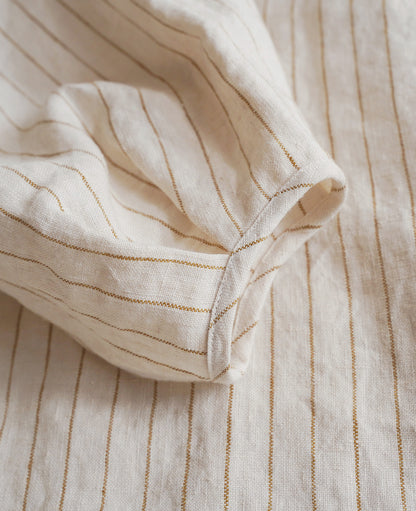 Tuck pullover / Linen stripe