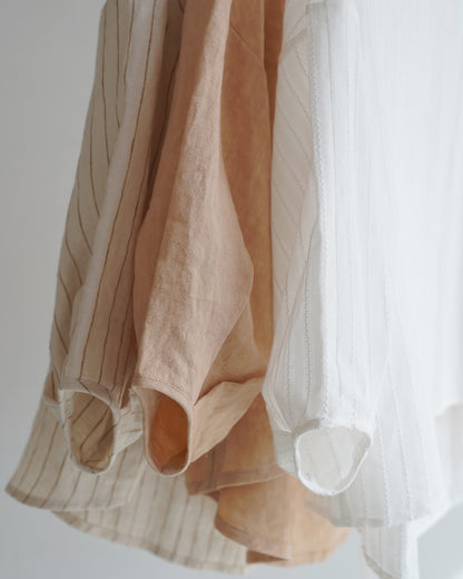 Tuck pullover / Linen stripe