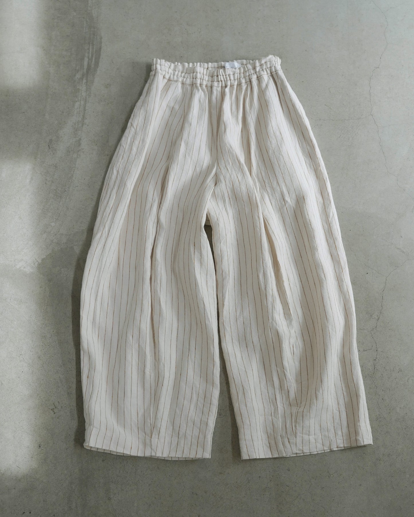 Wide-Leg Pants/Linen Stripe
