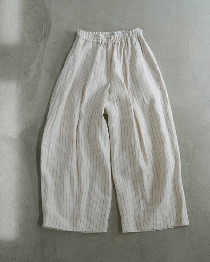 Wide-Leg Pants/Linen Stripe
