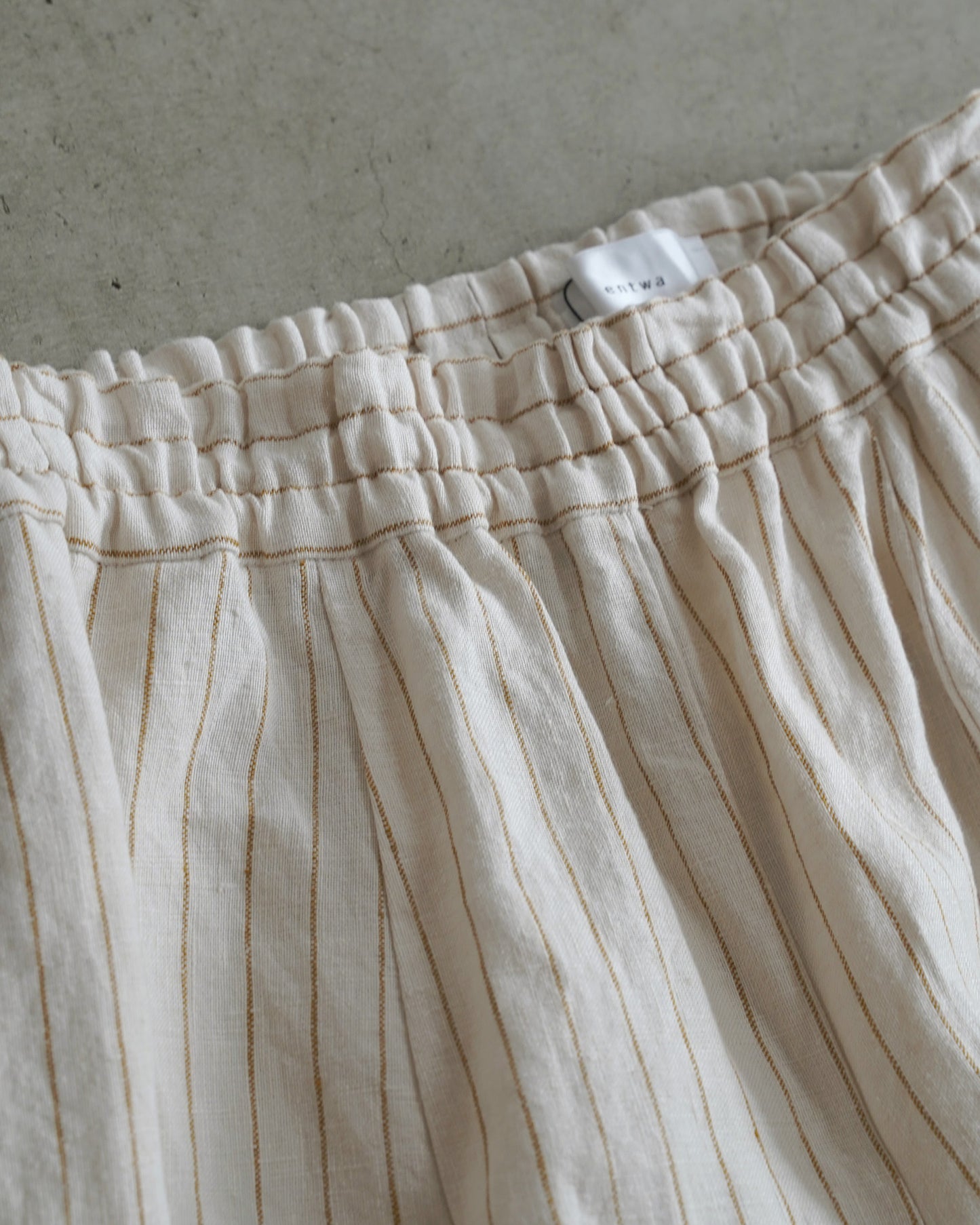 Wide-Leg Pants/Linen Stripe