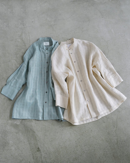 [Available from 12:00 PM on Saturday, March 14th] Three-quarter Sleeve Overshirt/Dobby Check