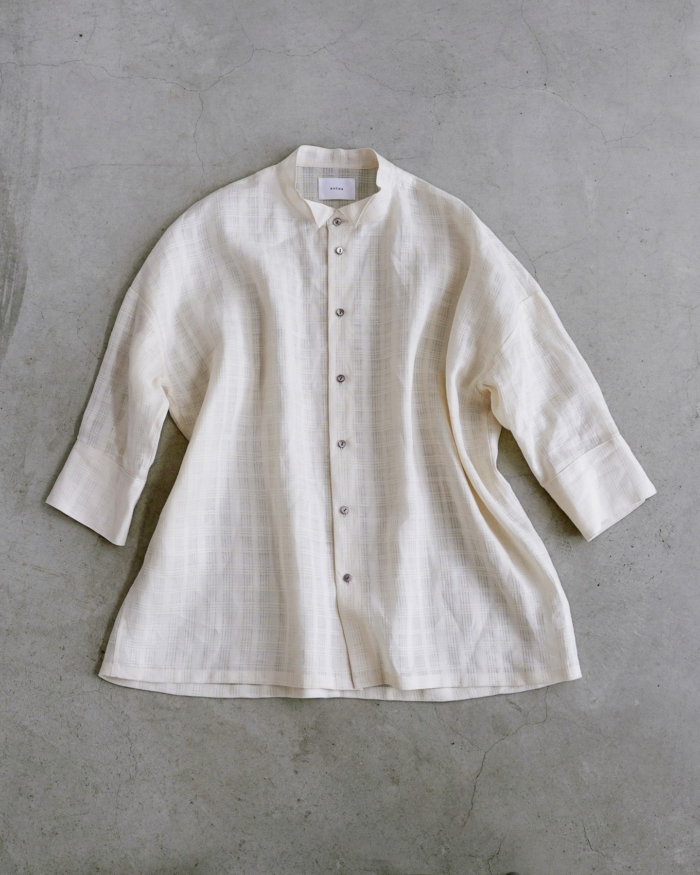 [Available from 12:00 PM on Saturday, March 14th] Three-quarter Sleeve Overshirt/Dobby Check