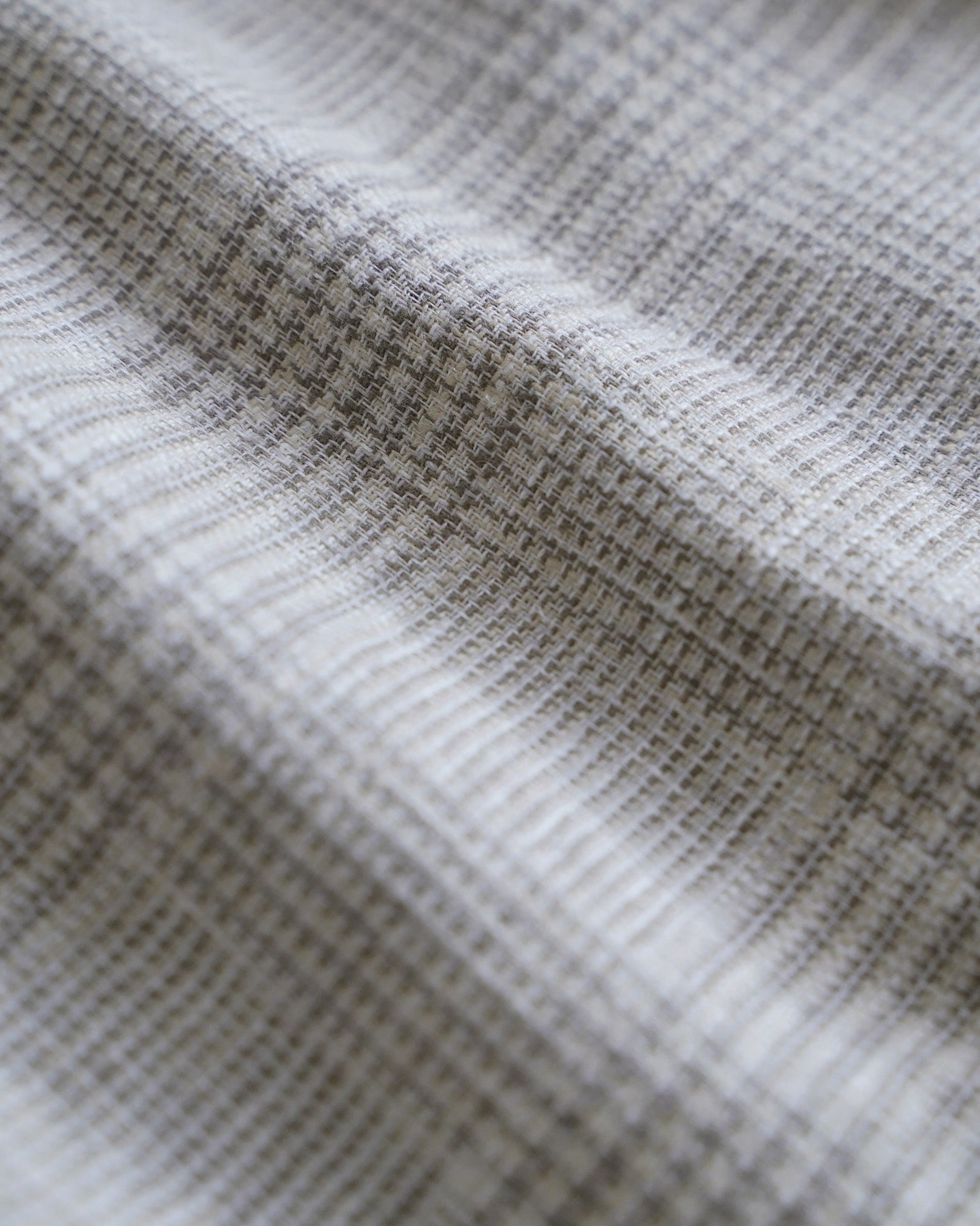 Boat Neck Gathered Blouse / Linen Glen Check