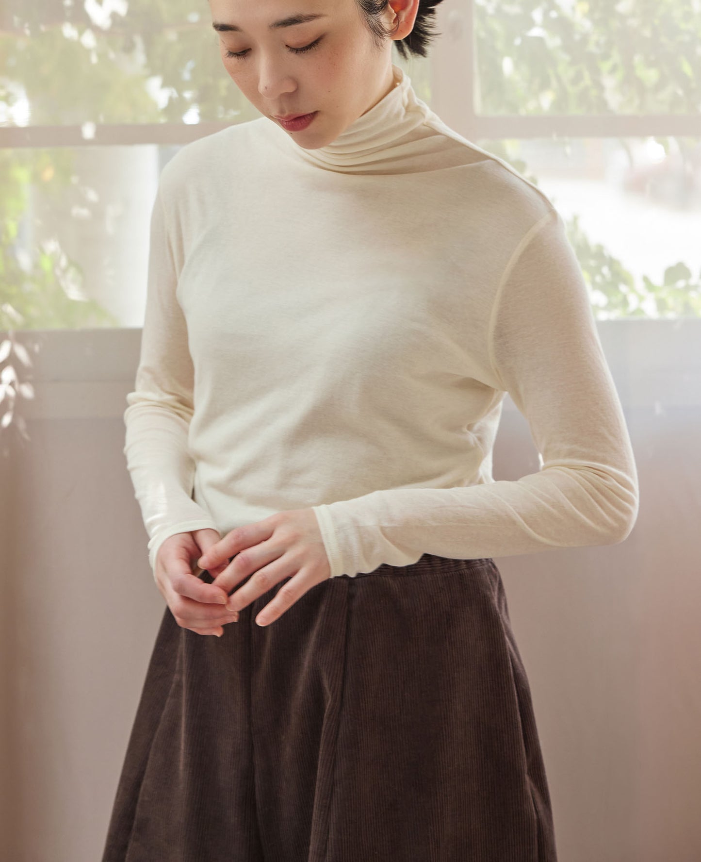 Chiffon high neck