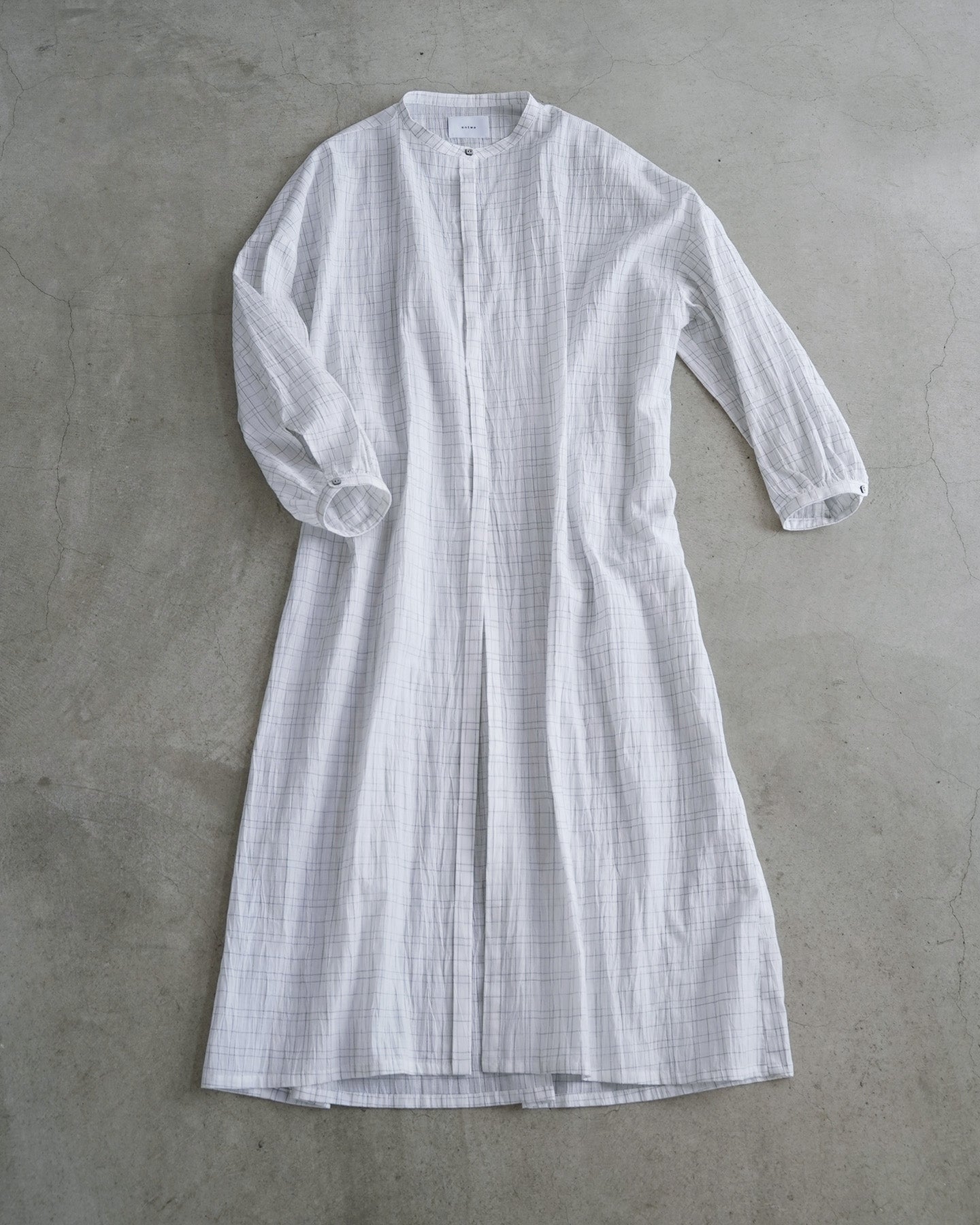 Long Stand Collar Shirt / Washer Check