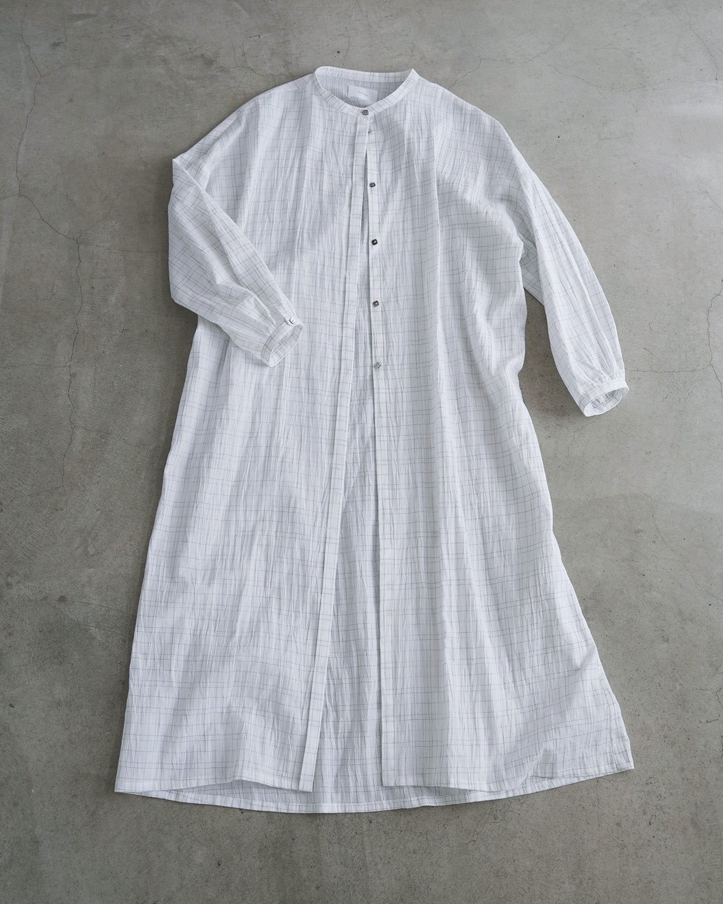 Long Stand Collar Shirt / Washer Check