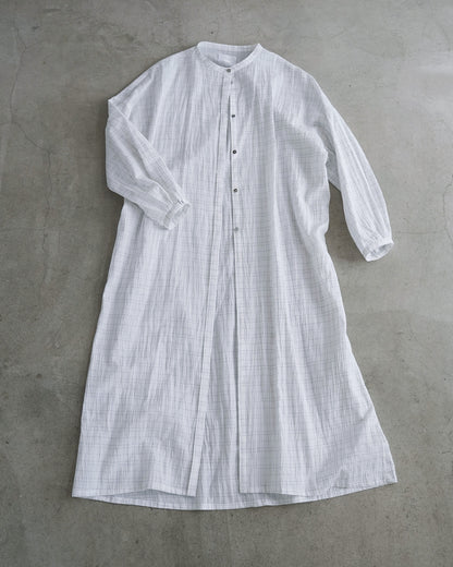 Long Stand Collar Shirt / Washer Check