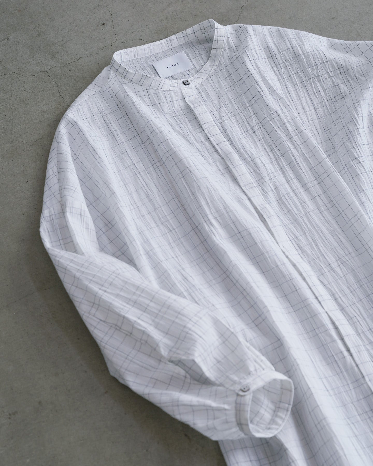 Long Stand Collar Shirt / Washer Check