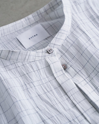 Long Stand Collar Shirt / Washer Check