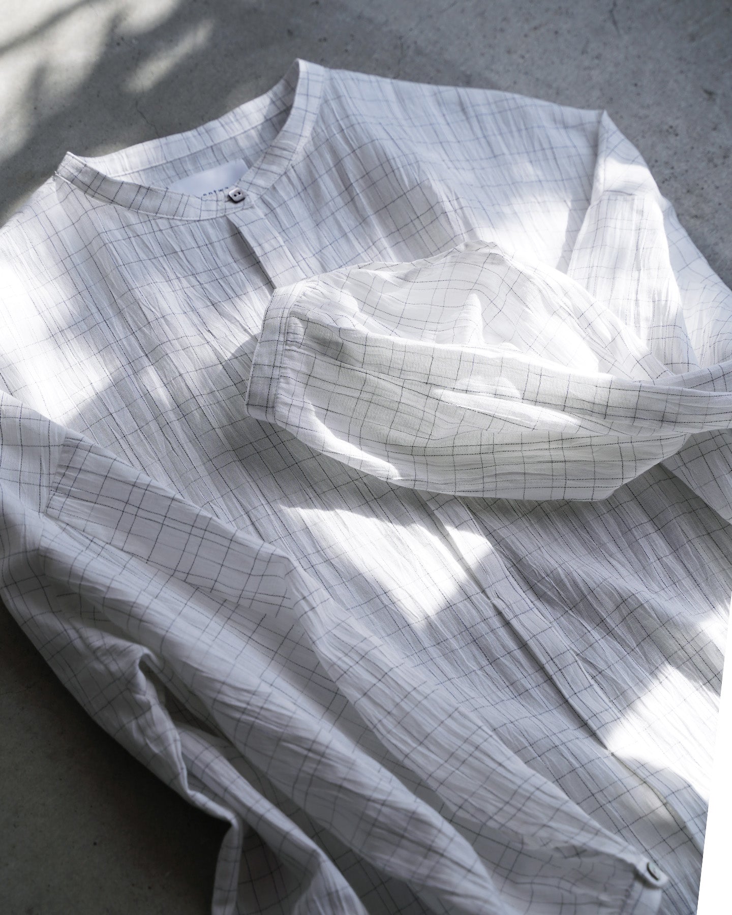 Long Stand Collar Shirt / Washer Check