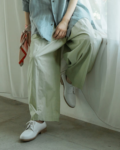 Wide pants/cotton-nylon typewriter