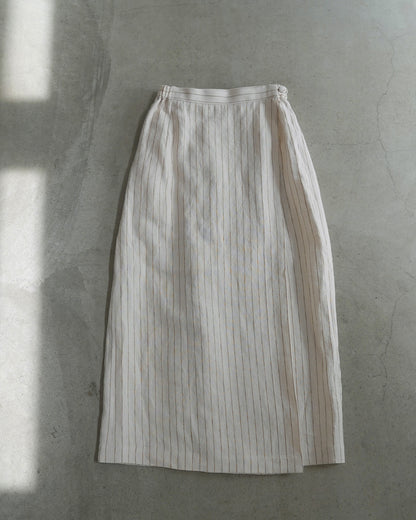 Straight Skirt/Linen Stripe