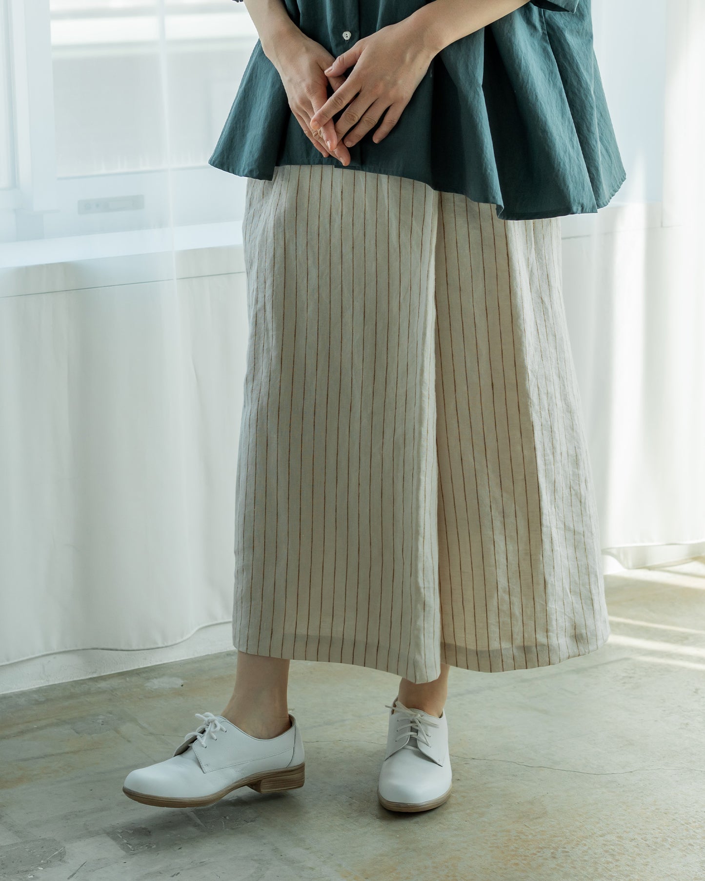 Straight Skirt/Linen Stripe