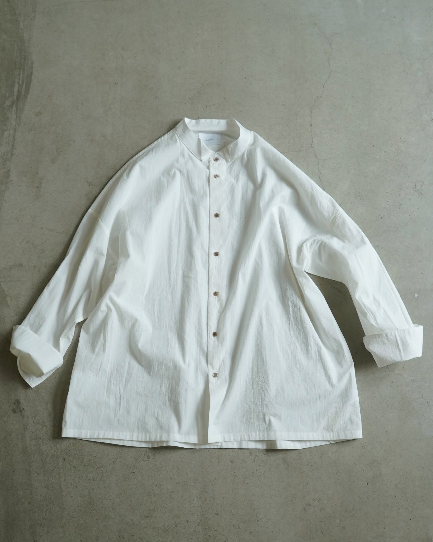 オーバーシャツ/コットンストライプ / ホワイト