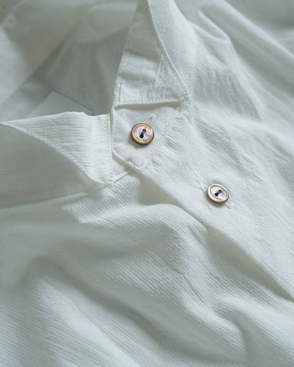 オーバーシャツ/コットンストライプ / ホワイト