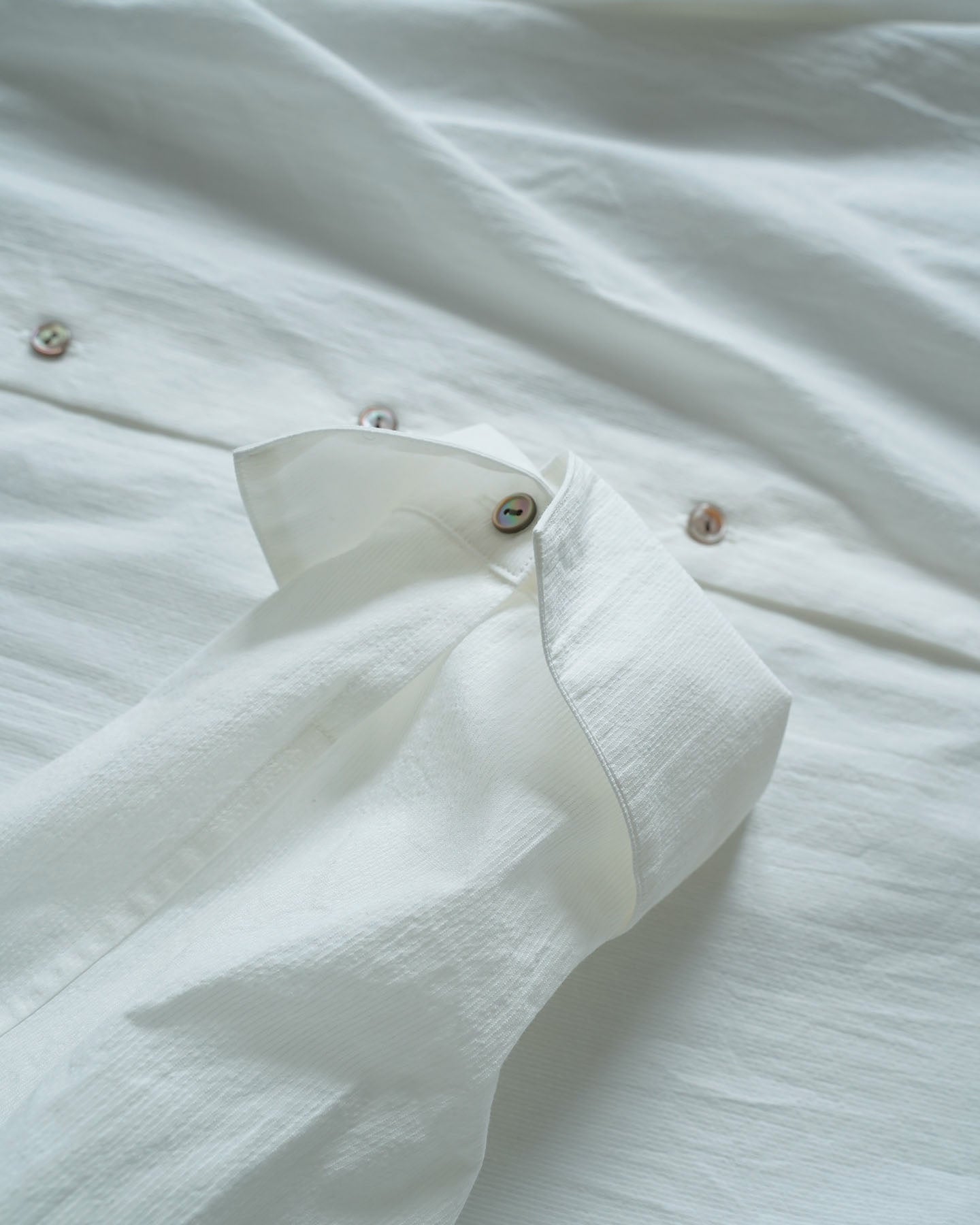 オーバーシャツ/コットンストライプ / ホワイト