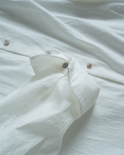 オーバーシャツ/コットンストライプ / ホワイト