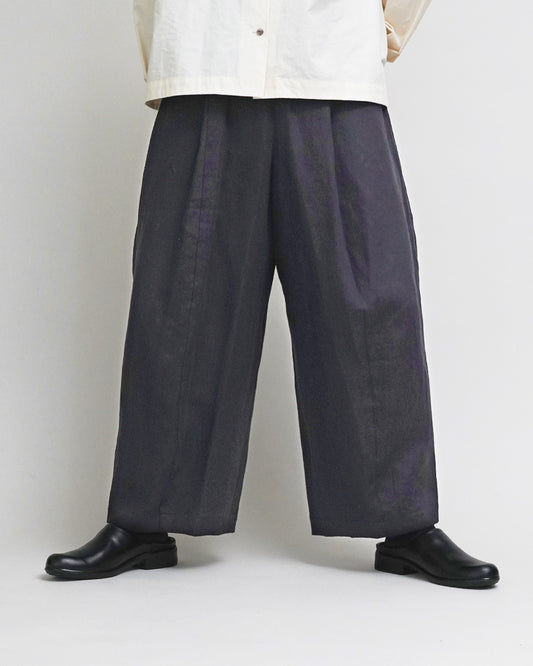 [Available from 12:00 PM on Saturday, September 13th] Wide-leg pants / Heavy linen twill / Black
