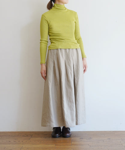 [On sale from 12:00 on Saturday, August 10th]Box pleated skirt in heavy linen twill