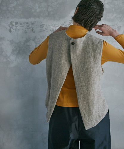 Wool linen vest 