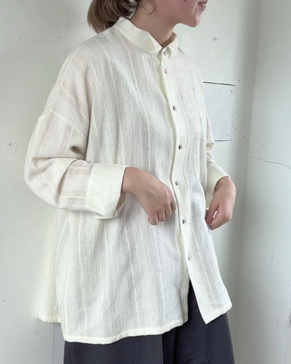 Under construction | [Uploaded on 11/02 (Sat)] Wool striped overshirt